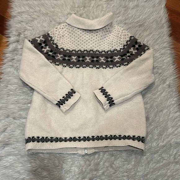 Maurice’s vintage Shetland wool zip up tan, brown and black sweater - Picture 4 of 4